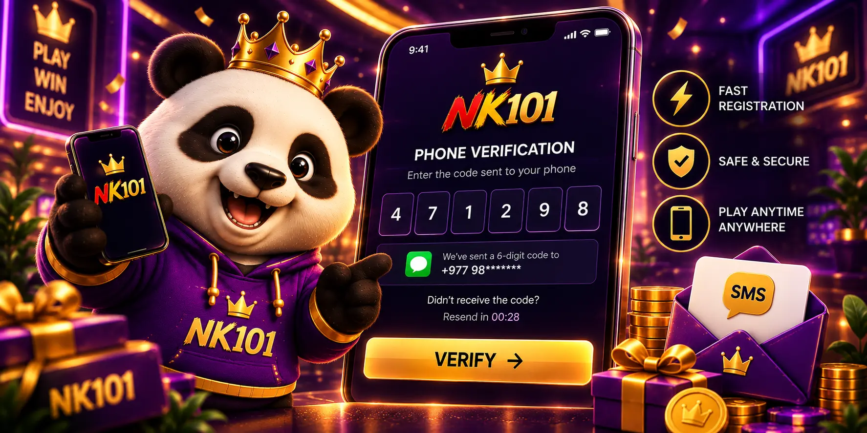 NK101 दर्ताको SMS प्रमाणीकरण चरण